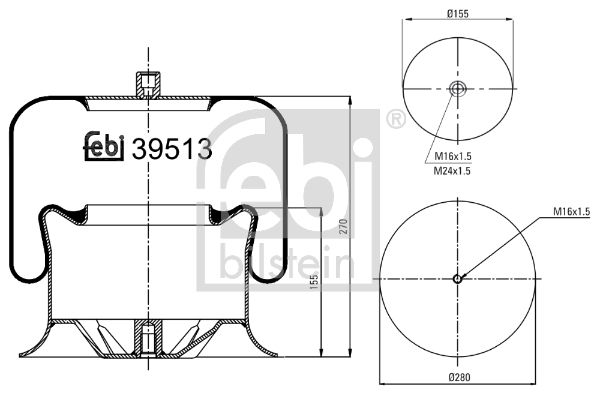 FEBI BILSTEIN Кожух пневматической рессоры 39513